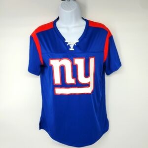 New York Giants Shirt Women's Medium NFL Fashion Lace Up Team Apparel